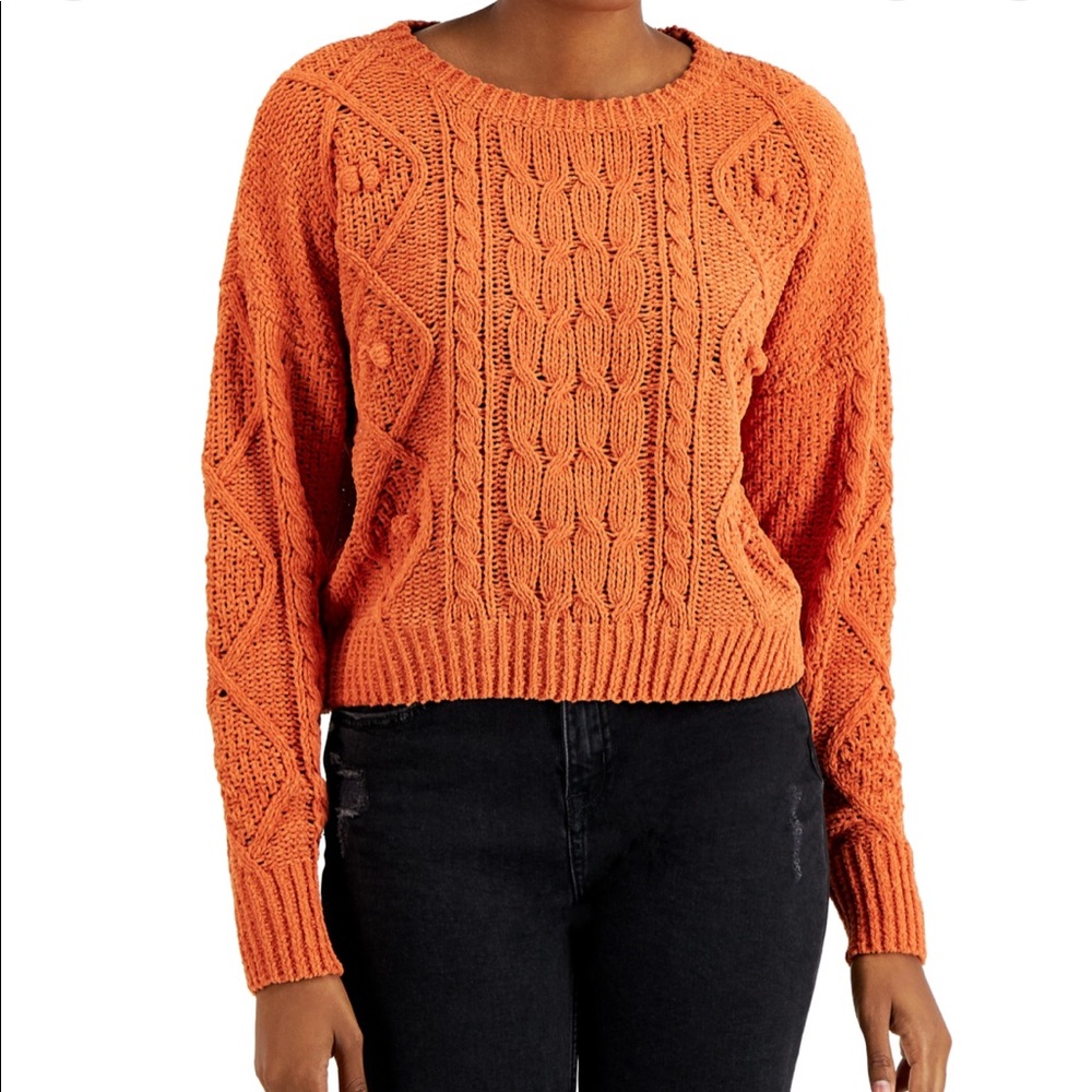 Cable-knit chenille sweater by Sugar Moon